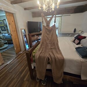 American Eagle Outfitters Beige Overalls